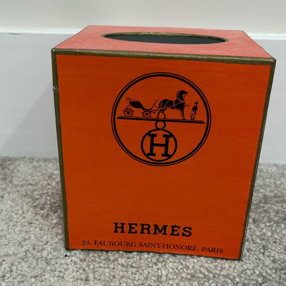 Hermès inspired tissue box cover